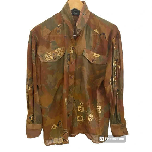 Escada Women Vintage 80s/90s Silk Button Up Blouse - Picture 1 of 9